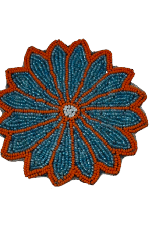 Floral Bloom Handcrafted Beaded Coasters - Set of 6
