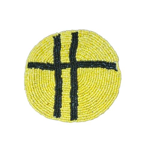 Handcrafted Beaded Yellow Coasters - Set of 6